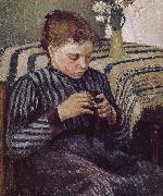 Camille Pissarro Woman Sewing oil painting artist